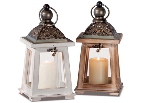 Lanterna portacandele legno - in,