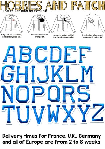 Patch lettere alfabeto blu - patch,