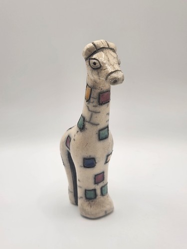 Statuina giraffa ceramica raku - giraffa,