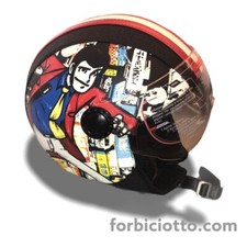 Casco vintage in pelle personalizzato Stampa Lupin