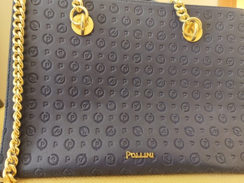 Borsa pelle pollini blu - pelle,