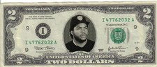 Ice Cube banconota da 2 dollari come nuova! Raro! NWA