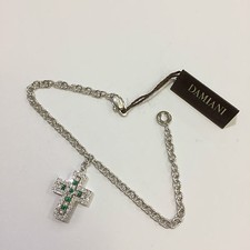 BRACCIALE DAMIANI "BELLE EPOQUE"  ORO BIANCO, DIAMANTI E SMERALDI -NUOVO-