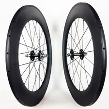Set ruote bici da strada pista carbonio 700c 25X80mm clincher tubeless ingranaggi fissi ruote