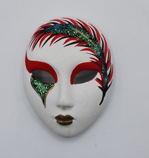 MASCHERA DA PARETE DECORATIVA VENEZIANA VINTAGE IN CERAMICA DIPINTA A MANO