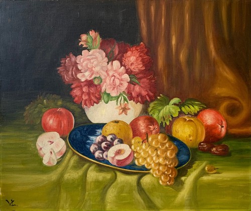 Quadro olio natura - morta, con