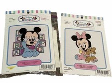 Kit punto croce vintage Disney neonati lotto 2 Baby Topolino/Baby Minnie 32007 e 32010