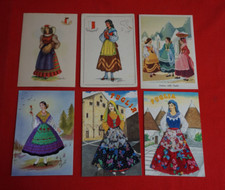 Lotto 6 cartoline Costumi Pugliesi Bari Taranto Lecce Brindisi Foggia Puglia