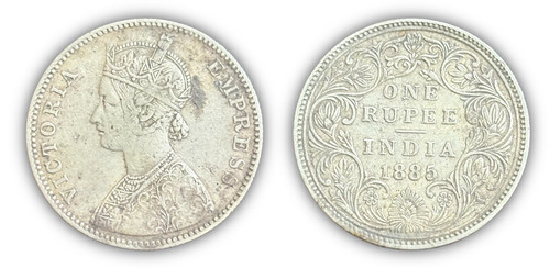 India britannica 1885 argento - india,