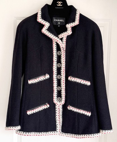 Giacca chanel 18b nera rossa - giacca,