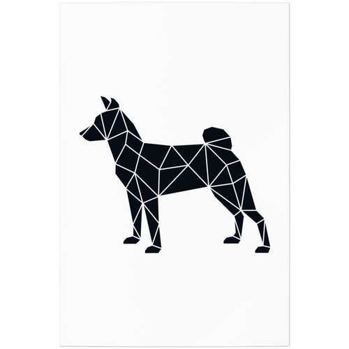 Basenji stile origami - basenji,,