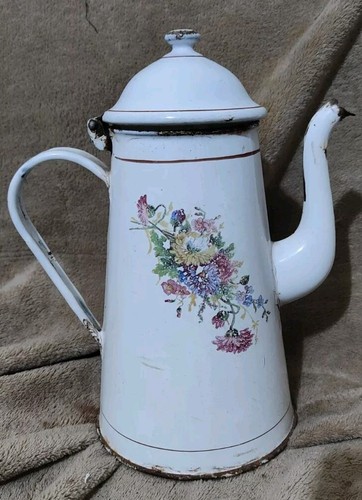 Antica caffettiera smaltata - antica,