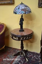 Tavolino tondo con piano in marmo stile Napoleone III