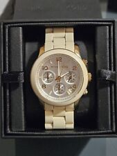 Michael Kors MK-5145 Runway Chronograph Cream & Gold Silicone Lady Watch