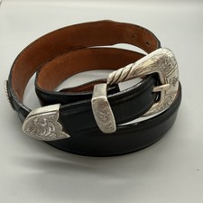 Cintura in pelle di capra nera