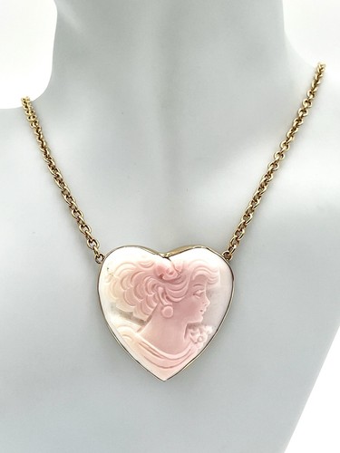 Collana oro 14kt con - collana, cammeo