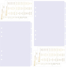 14 Fogli Trasparente Bianco Divisori Raccoglitori Ad Anelli A5,6 Fori Plastica D