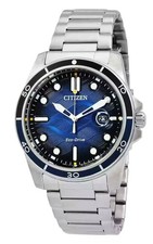 Orologio Uomo Citizen Marine Acciaio Inox Quadrante Blu Eco-Drive AW1810-85L 100M