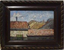 Painting Picture DIPINTO OLIO SU TAVOLA PAESAGGIO di Livorno "GINO ROMITI"