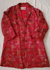 Giacca Vestaglia Seta Raso Cinese Peony Brand Shanghai Vintage 