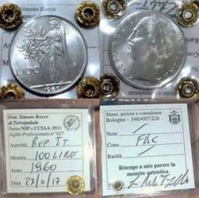 100 LIRE 1960 FIOR DI CONIO PERIZIA NIP MONETA DI GRANDE QUALITA' ITALY TOP