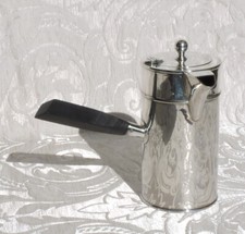 Caffettiera con manico laterale placcato argento George Bowen & Son Birmingham 