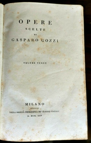 Opere scelte gasparo gozzi - di,