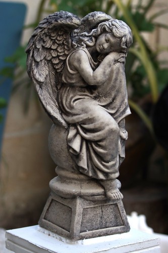 Statua angelo 42cm cemento - angelo,