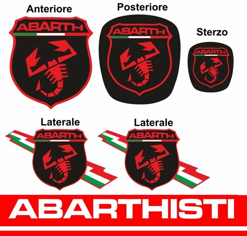 Abarth kit copriloghi adesivi - copriloghi,