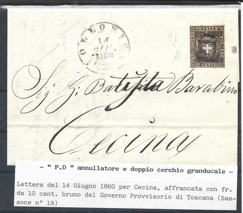 1860 toscana 10c bruno 19 - bruno, n.19