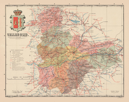 Mappa storica valladolid - mappa,