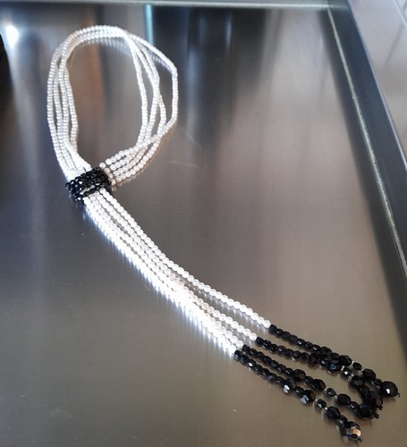 Collana perle bianche nere - perle, e