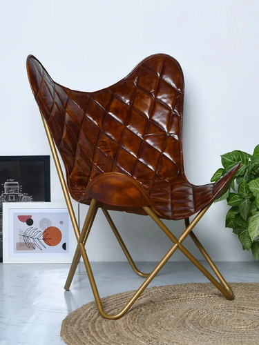 Sedia farfalla pelle - sedia, a
