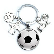 Portachiavi Pallone da Calcio Sport Ciondolo Cristallo Argento