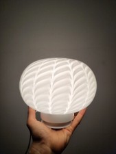 Murano table lamp with metal base and sphere with spider web design vintage