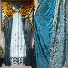 Tenda in tessuto blu lusso