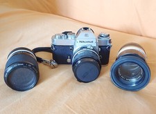 Nikon Nikomat EL + Kit Completo + Obiettivi + Lenti + Duplicatore + Borsa Prof.