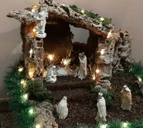 Presepe artigianale costruito - presepe,