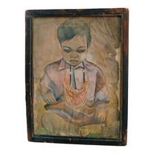 Raro dipinto di carta giovane