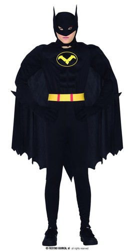 Costume supereroe nero batman - nero,