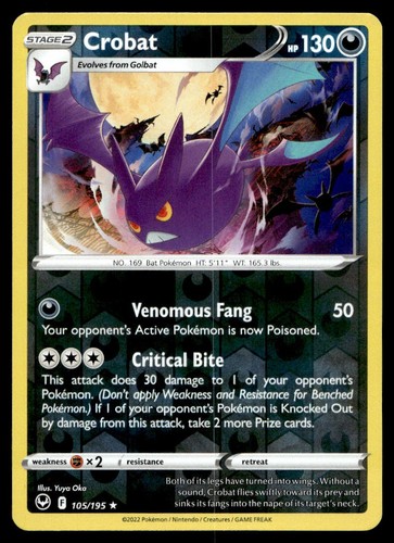 Carta pokemon crobat - carta,