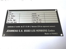 Plaque constructeur bateau