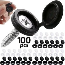 100 Rubber Caps Screw White