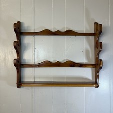 Portapistole in legno rustico vintage 3 slot da parete espositore scaffale porta canna da pesca