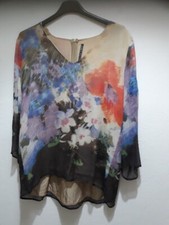 CAMICIA BLUSA LIVIANA CONTI FIORI 100%SETA MANICA LUNGA TG42 COME NUOVA ORGINALE