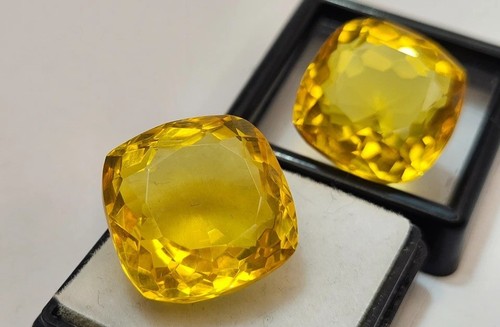 Stunning yellow pair citrine - yellow,