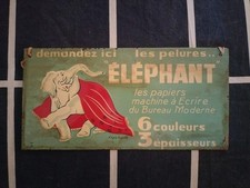 *HH* Antica Insegna Elephant Papiers Machine Cappiello Targa Pubblicità Elefante