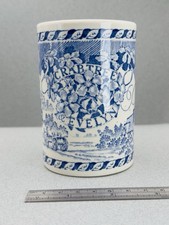 Mason’s Ironstone Crabtree & Evelyn Blue Beaker Mug Vintage English Pottery