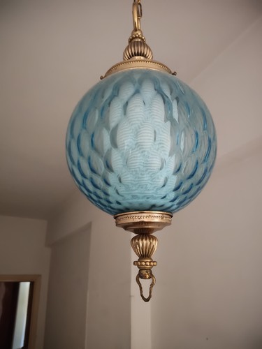 Lampadario ottone con sfera - con,