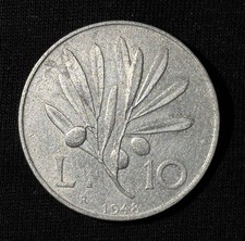 ITALY 1948 R 10 Lire coin 